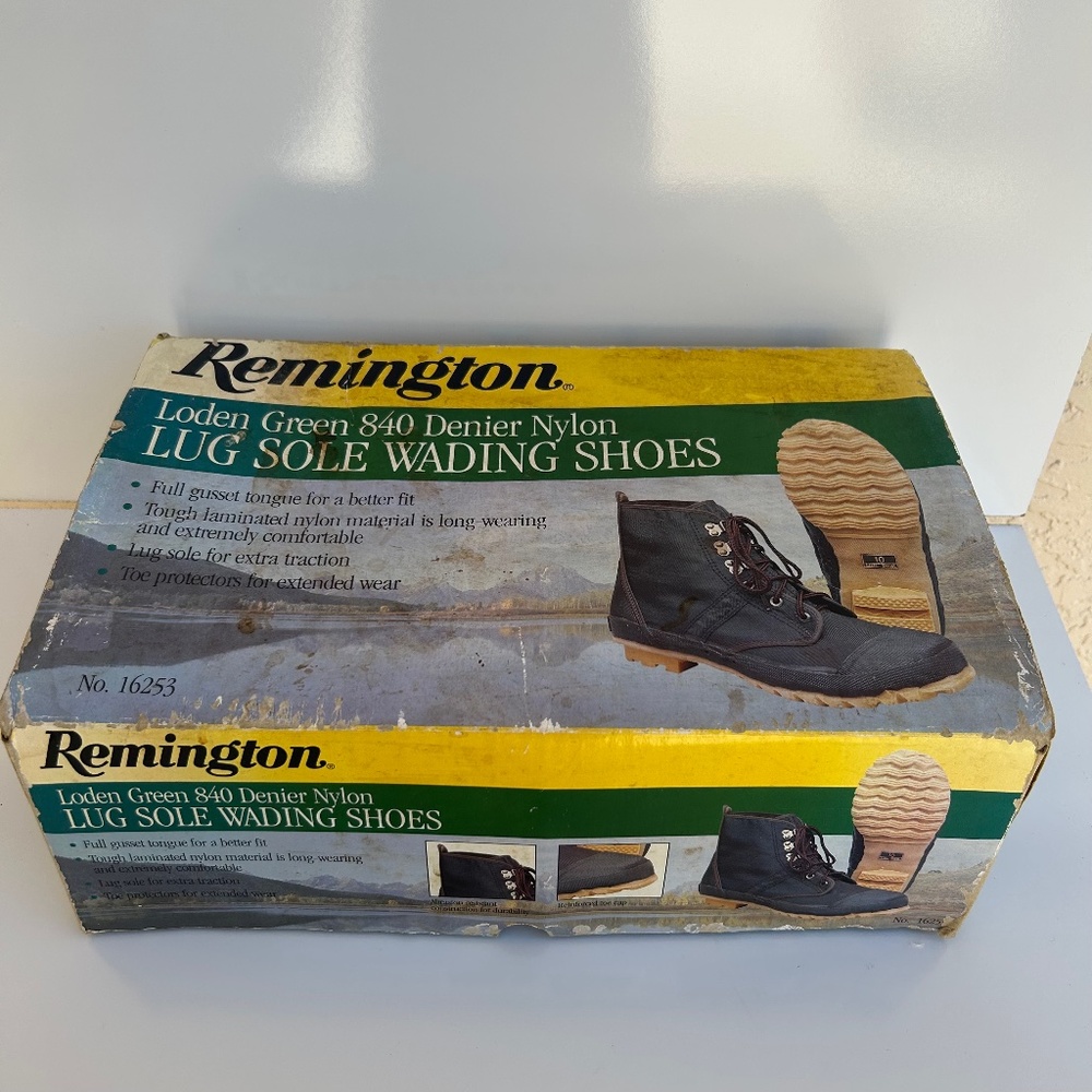 Remington Men’s Lug Sole Wading Shoes Loden Green 840 Denier Nylon Size 8 New
